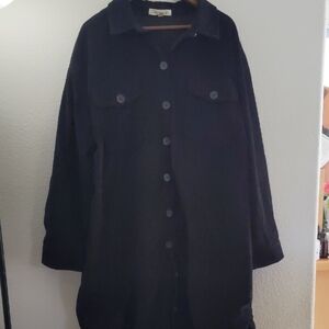 Foxy kind Black corduroy dress Jacket pockets western 100% cotton XL